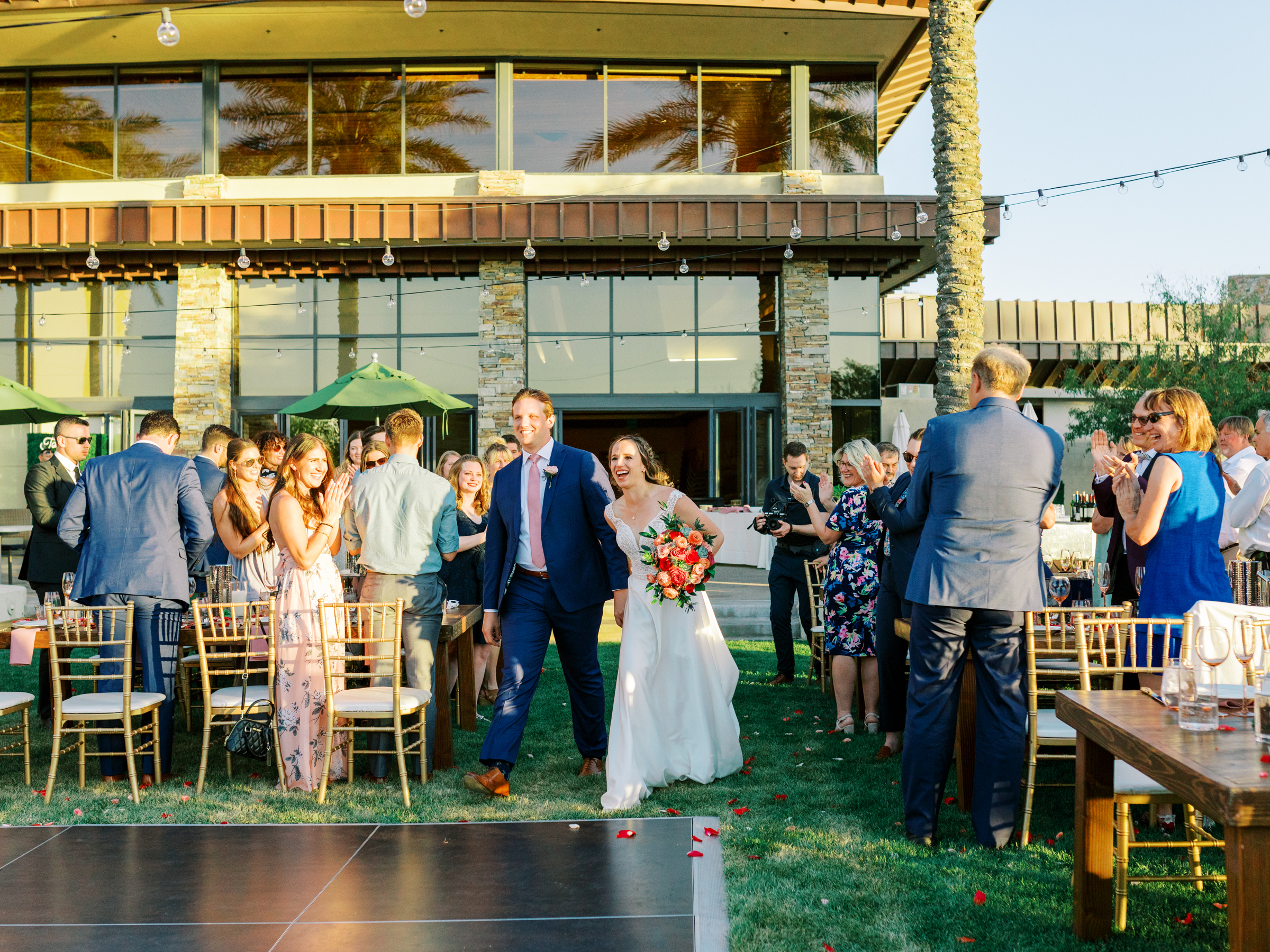 tropical wedding reception in the southwest